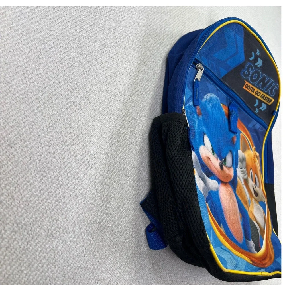 Bioworld Sonic the Hedgehog 2 Backpack Kids Blue Gotta Go Faster Tails Graphic
